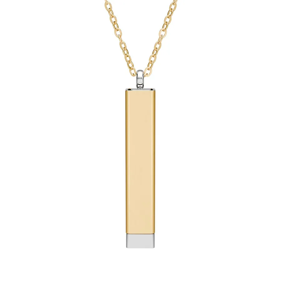 Hidden Message Sliding Blank Bar Necklace (Engraving)