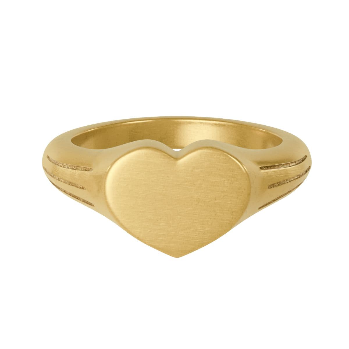 Stainless Steel Heart Signet Ring (Engraving)
